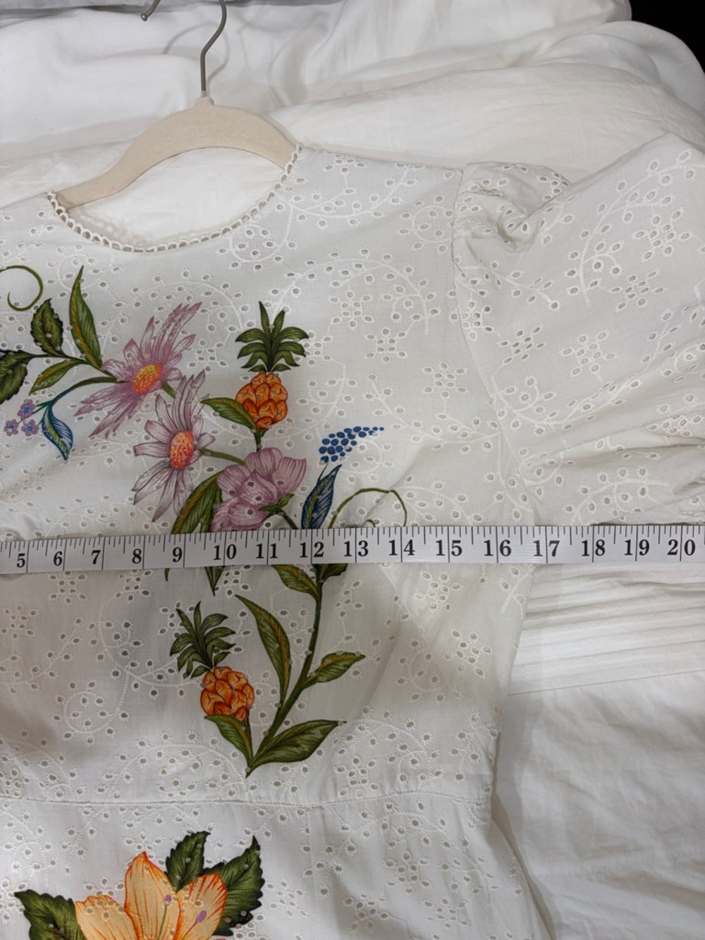 Farm Rio: Floral Embroidered White Dress / Sweet Bloom Dreamscape - Picture 10 of 11